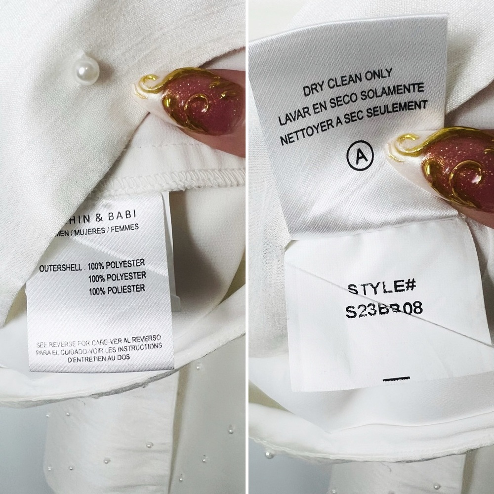 BHLDN Pippa Pearl Bow One Shoulder Mini Dress Bridal Shower Reception 2 XS White - Picture 7 of 15